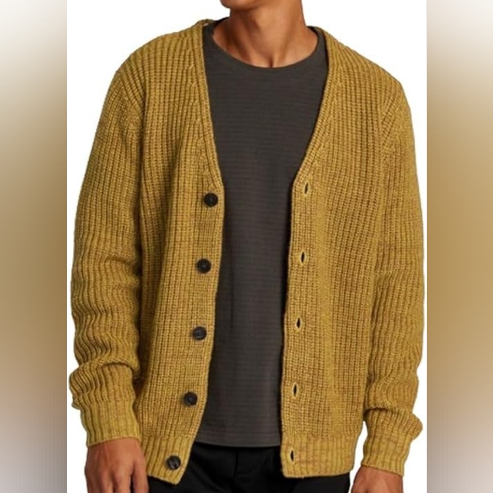 RVCA Mustard Cardigan Sweater